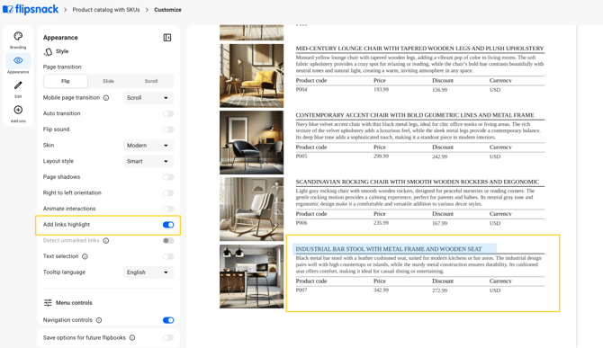 Add links highlights to the flipbook-mh