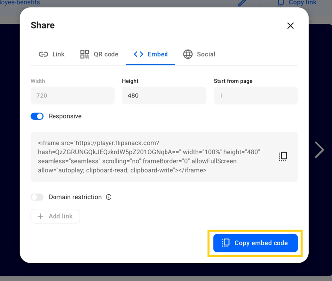 Customize the embed code -mh
