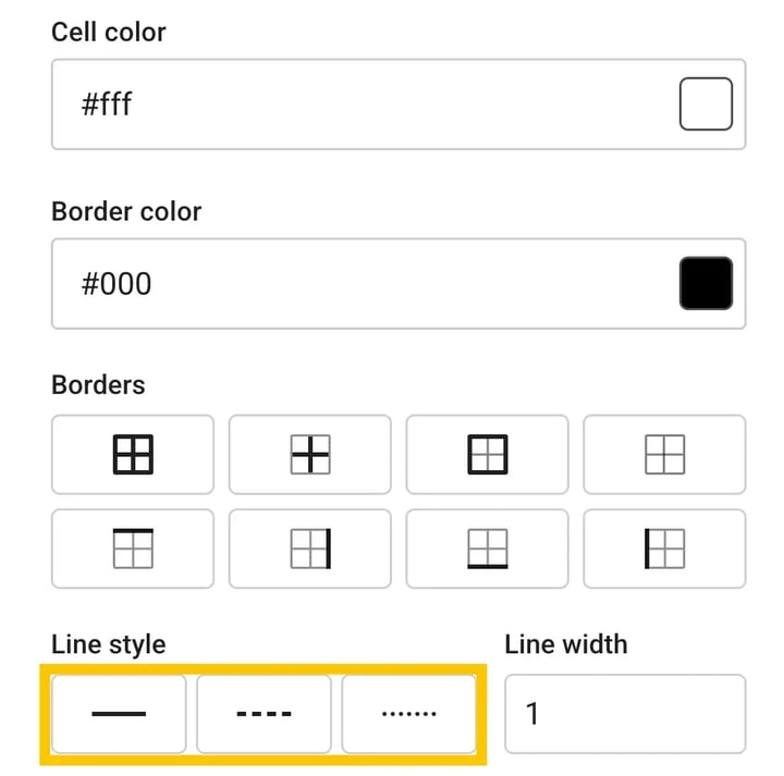 Table elements select border-1