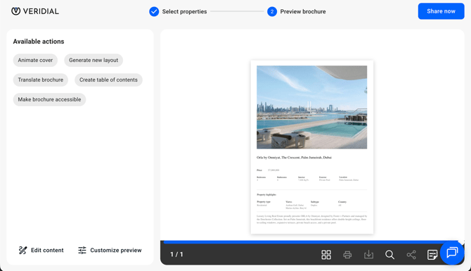 Review your brochure and make changes before publishing