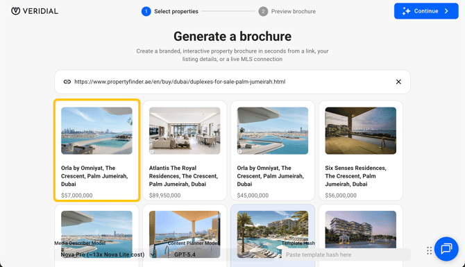 Select your property and click Continue