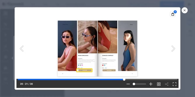 The product detection result overlaid on the catalog page.