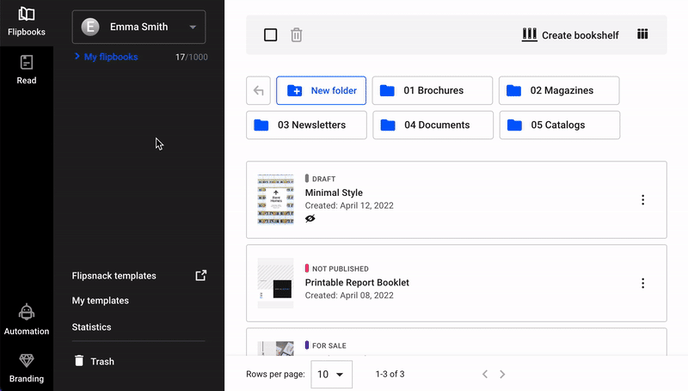 How to access flipbooks shared with you as teammate