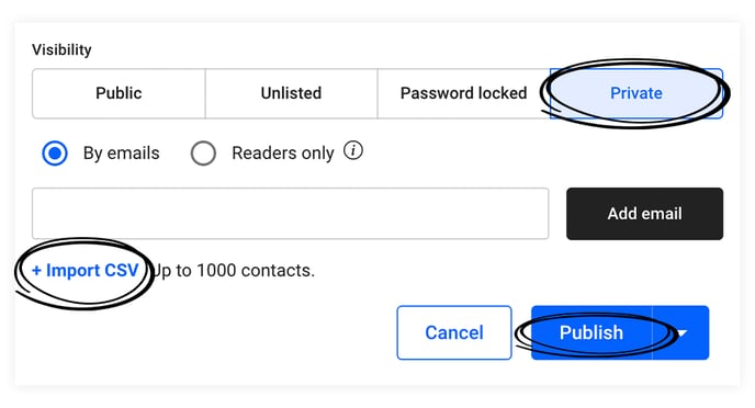 How to import CSV with emails in Flipsnack