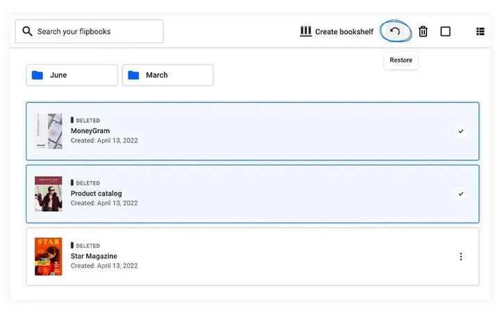 How to restore your publication in Flipsnack
