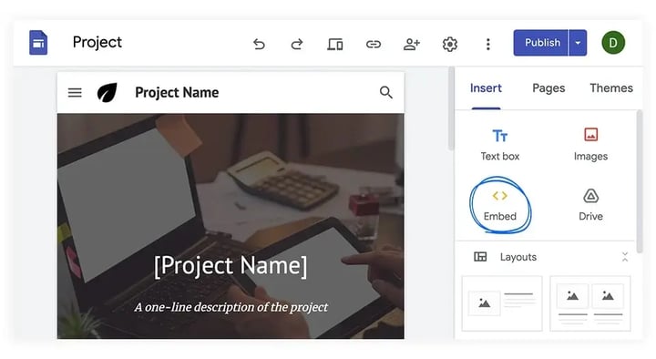Embedding in Google site