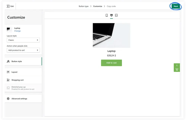 Customizing the layout style on the product in Shopify