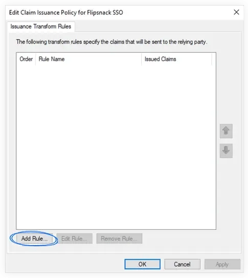 Adding the tule in Issuance policy for Flipsnack SSO