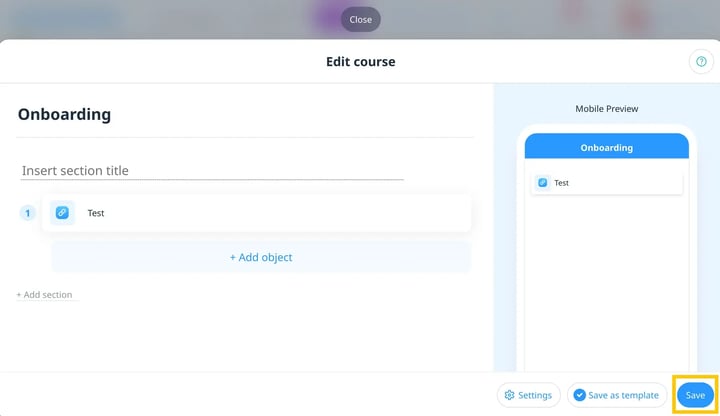 Save the Connecteam course to set it live