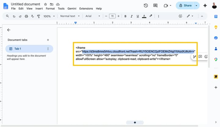 Extract source URL from Flipsnack iframe code