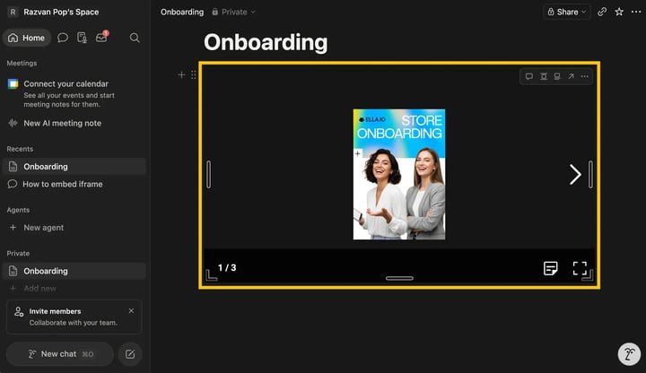 Edit the size and alignment of the embedded flipbook