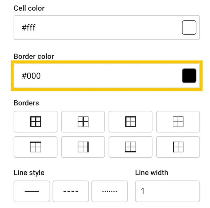 Table elements Change cells colors-1