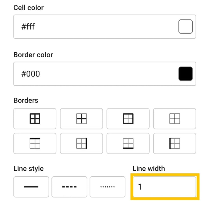 Table elements select border style-1