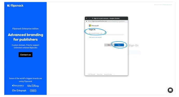 How to sign in with test user in Flipsnack