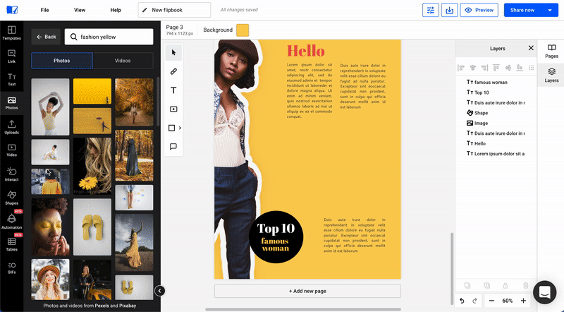 Adding photo slideshow in Design Studio