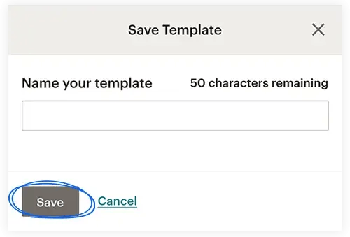 Saving the template design in Mailchimp