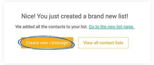 Creating new campaign in Mailjet