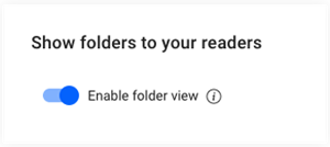 Show folder to your readers option enabled in Flipsnack