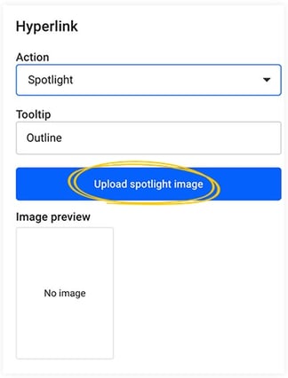Spotlight action using the hyperlink function in Design Studio