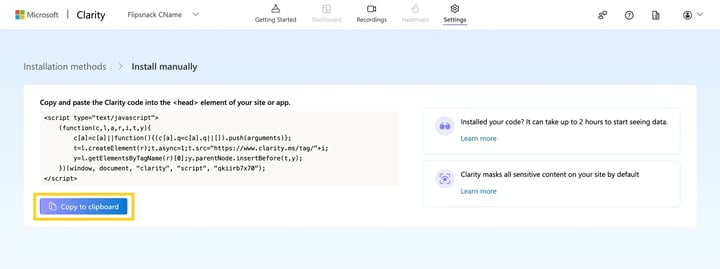 Microsoft Clarity Add Installation Code-mh