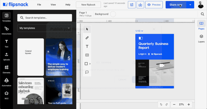 Publish flipbooks