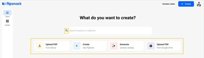 Quick creation options-mh
