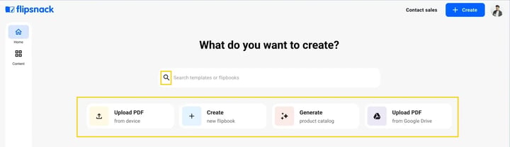 Quick creation options-mh