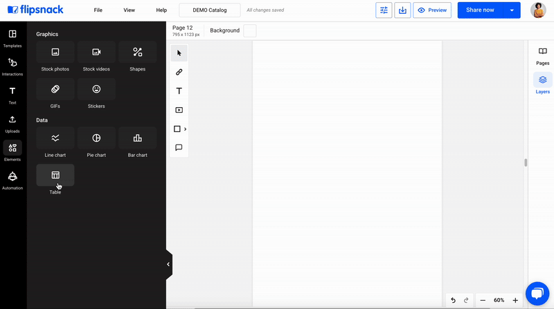 Adding tables in Design Studio