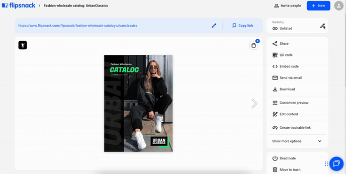 change visibility settings from overview page