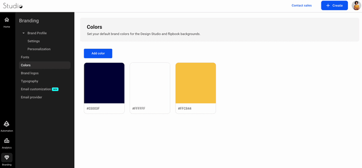 apply brand colors