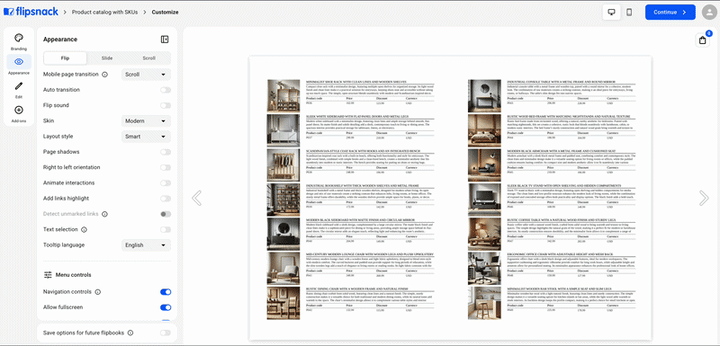 shadows on pages in flipbook