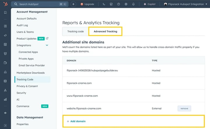 Add subdomain to Hubspot