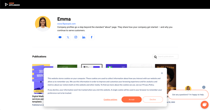 HubSpot analytics reporting on Flipsnack traffic