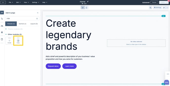 Add a video widget