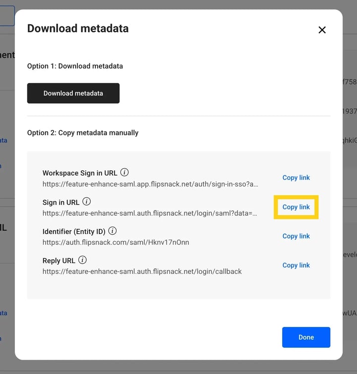 Download metadata Microsoft Azure.