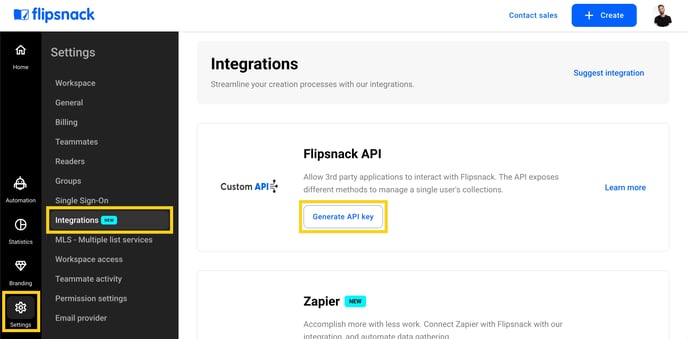 Get API key