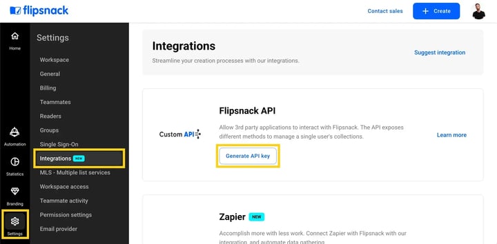 Get API key
