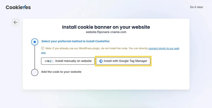 Install via Google Tag Manager