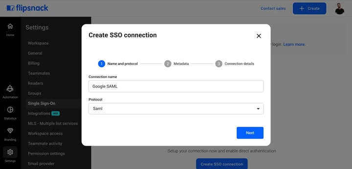 Setup SSO for Google SAML