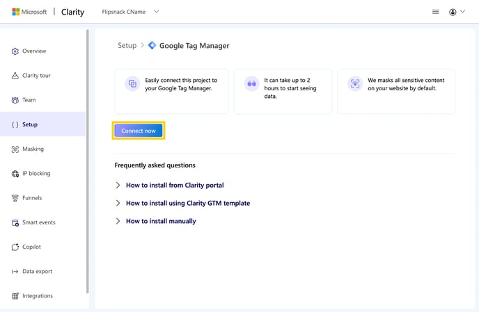 Install Microsoft Clarity via automatic integration