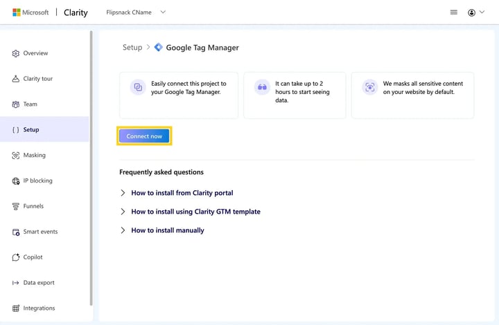 Install Microsoft Clarity via automatic integration