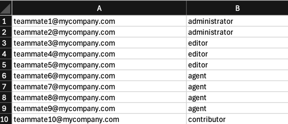 example CSV format