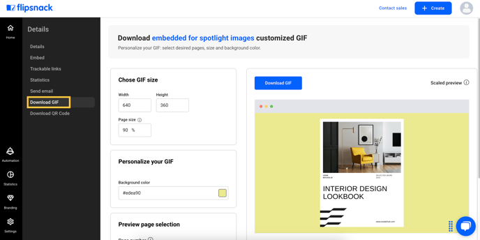 Select the Download GIF option