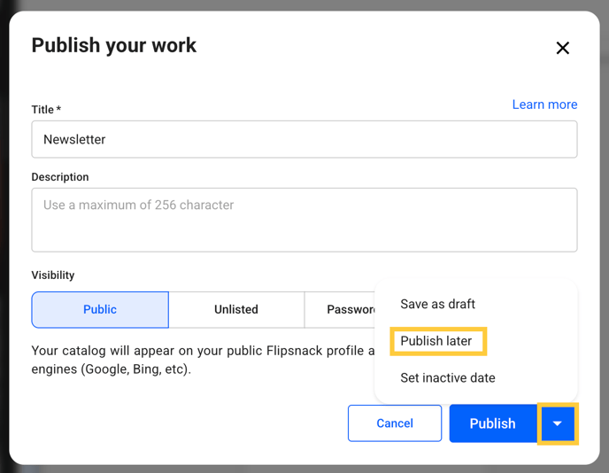 schedule-publish-date-modal-in-flipsnack