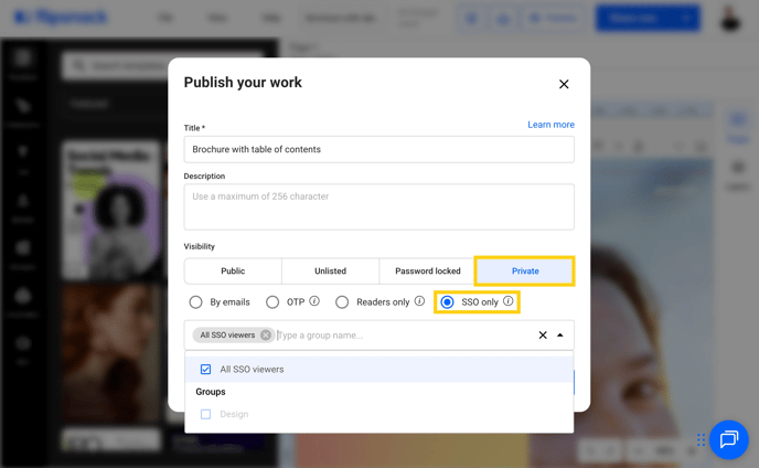 Set flipbook for SSO