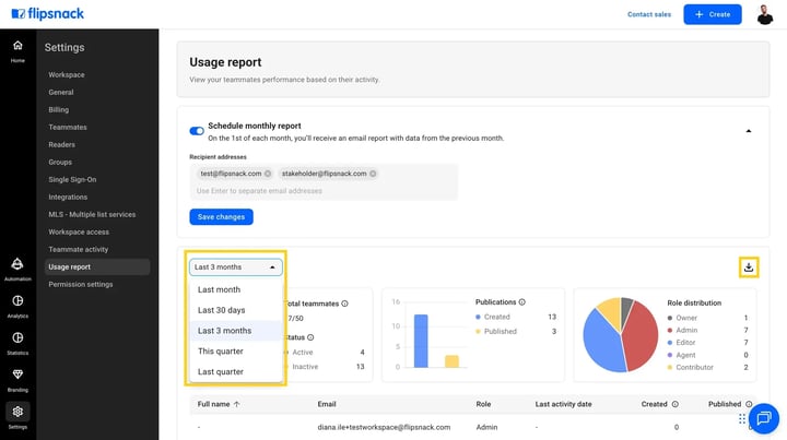 Exporting reports as CSV