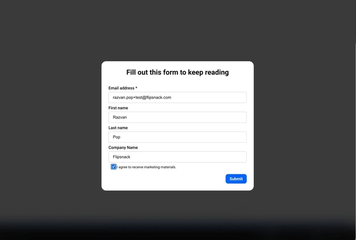 Test the form