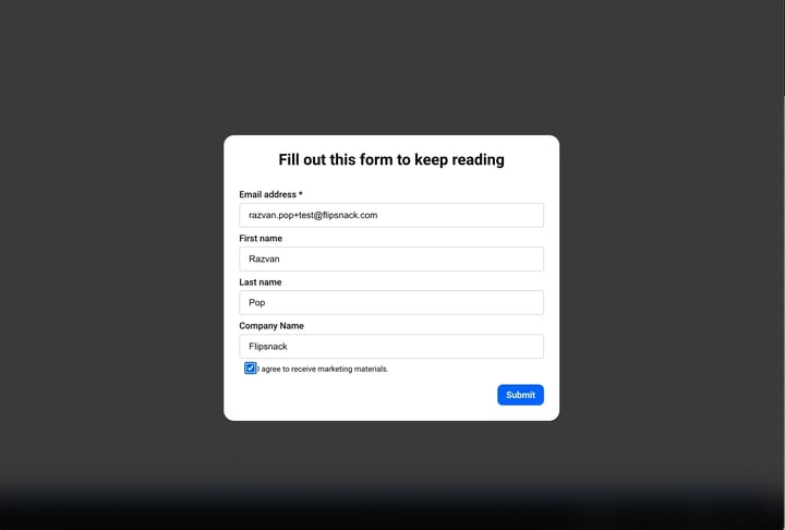 Test lead form