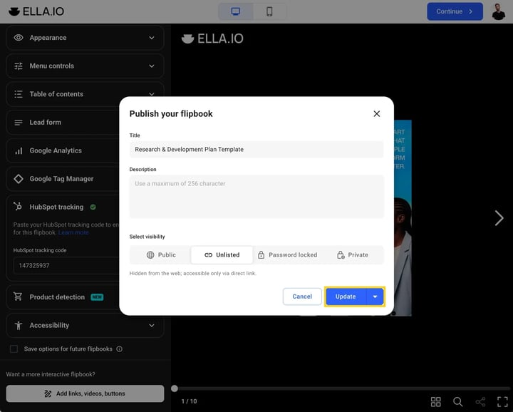 Update flipbook