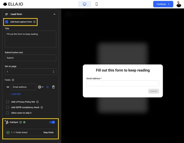 Add lead form